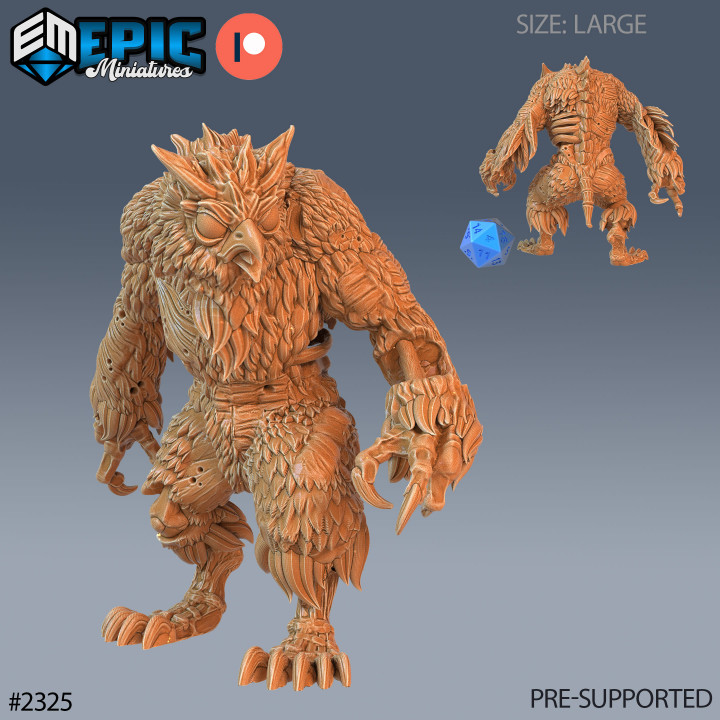 Zombie Owlbear Set / Undead Forest Beast / Owl Bear Hybrid / Graveyard Encounter