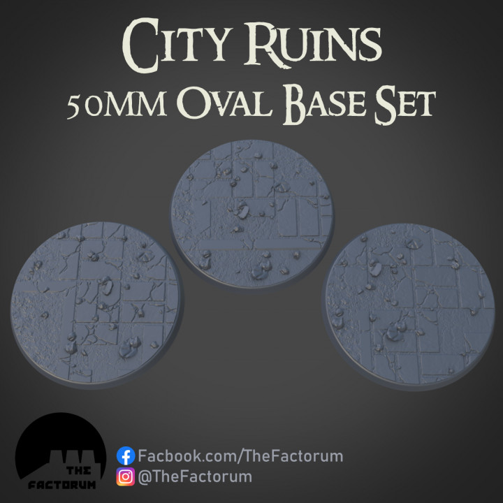 50MM CITY RUINS BASE SET (SUPPORTED)