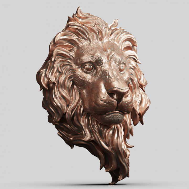 3D Printable Lion Head Sculpture by Art of V
