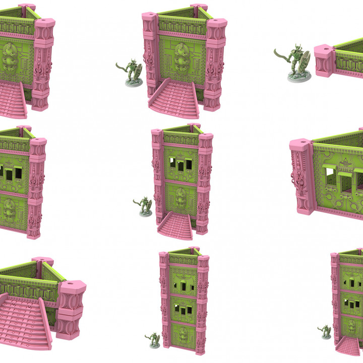 x30 Modular buildings for taletop wargames - Cinan Haven Biome image