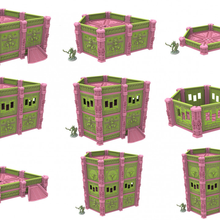 x30 Modular buildings for taletop wargames - Cinan Haven Biome image