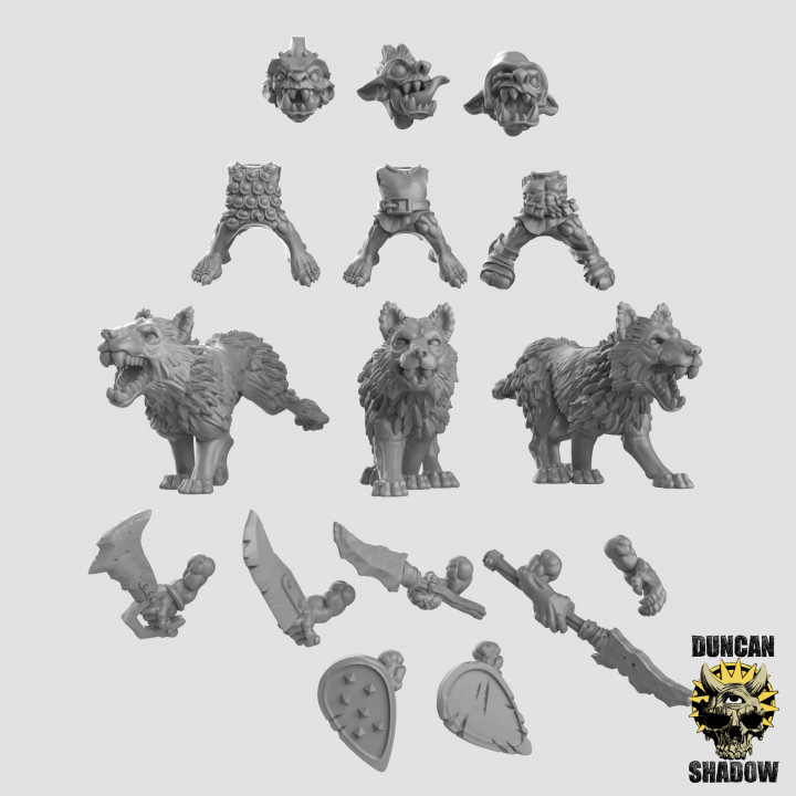 Goblin Wolf Riders Multipart Kit (Pre supported) image