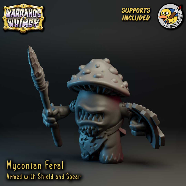 Myconian Feral - Mushroom Warrior with Shield & Spear image