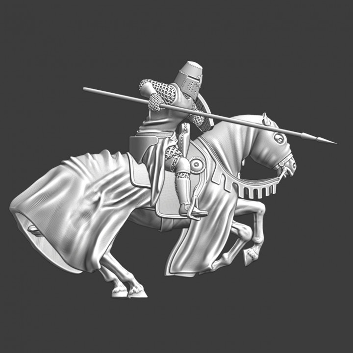 3D Printable Medieval crusader knight - charging with lance by Northern ...