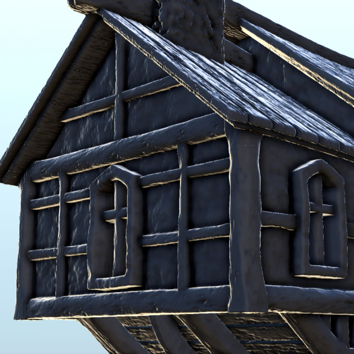 Medieval house with access stairs and roof in several parts (3) - Alkemy Lord of the Rings War of the Rose Warcrow Saga image