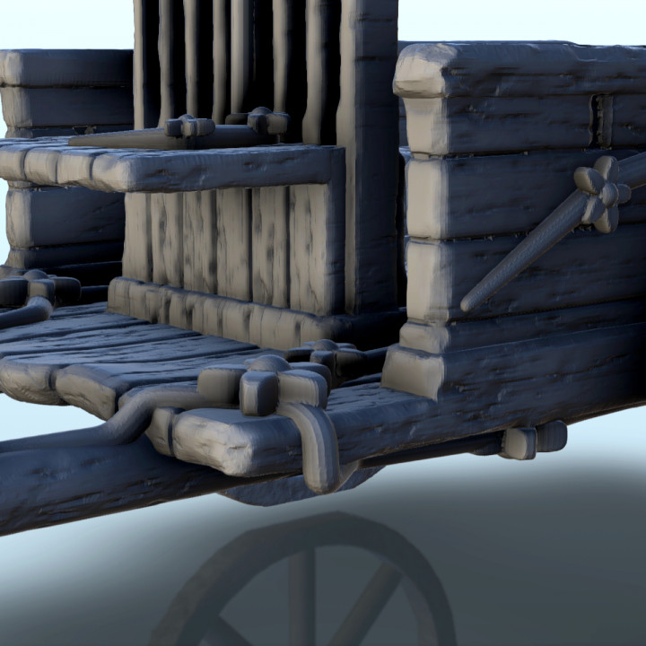 Wooden cart and barrel (3) - Alkemy Lord of the Rings War of the Rose Warcrow Saga image