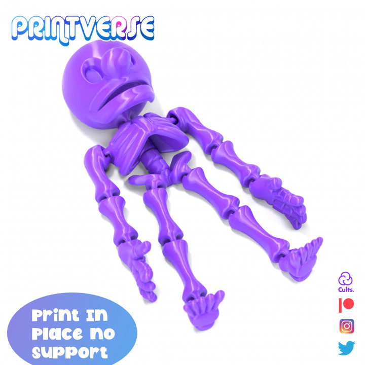 Flexy Print In Place Chibi Skeleton