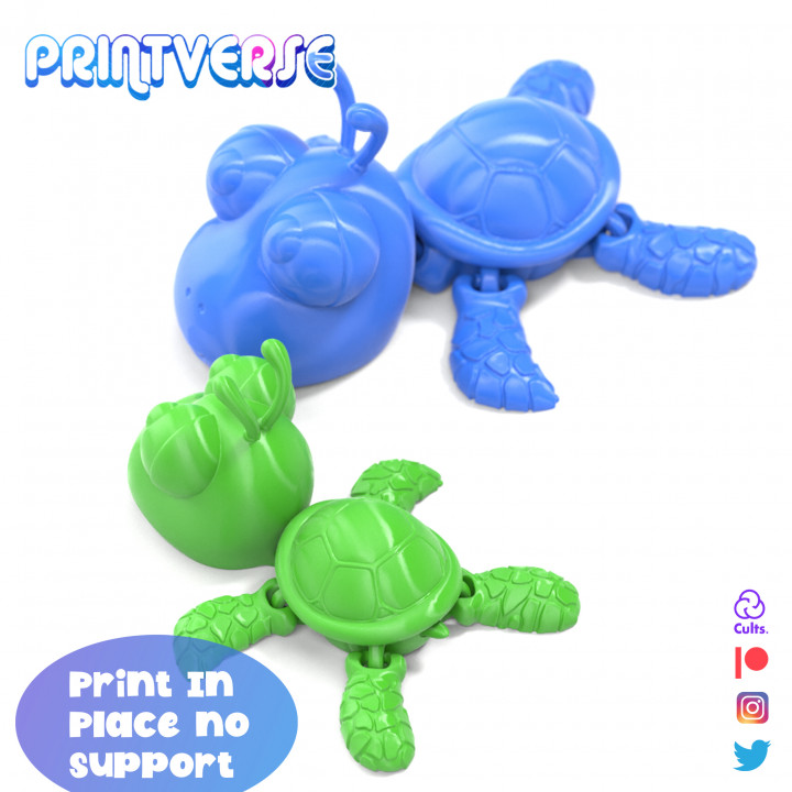 Flexy Print In Place Cute Turtle