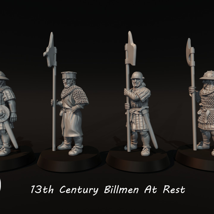 13th Century Billmen at rest