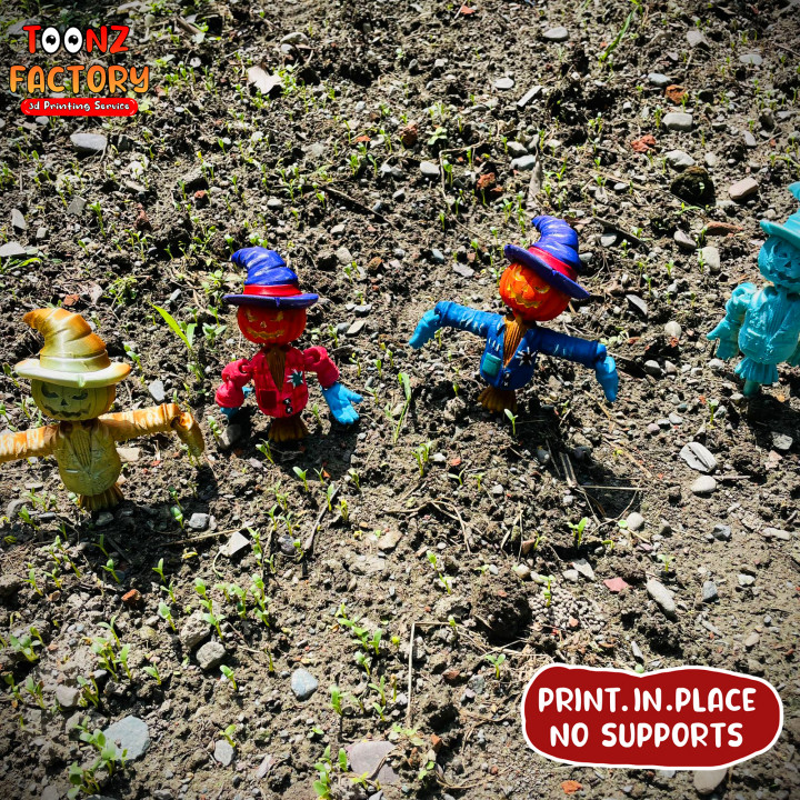 3D Printable FLEXI PRINT-IN-PLACE SCARE CROW ARTICULATED by Toonz