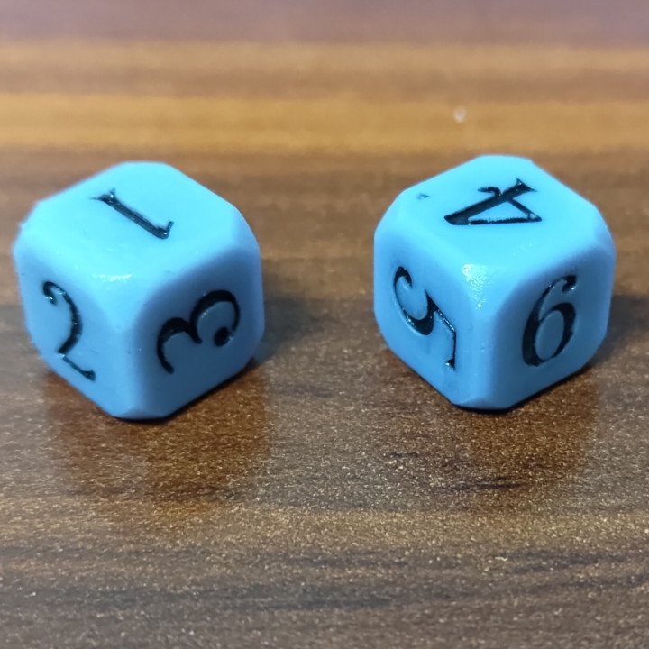 6-sided Dice with numerals image