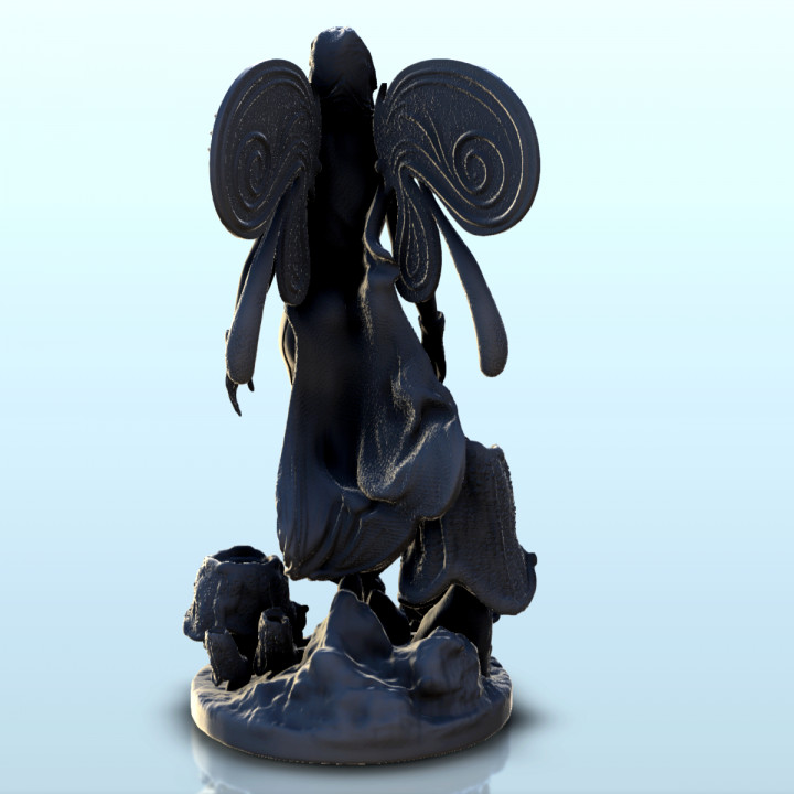 Four winged fairy with cape and veil on mushroom base (nsfw version) (8) - miniatures erotica woman figure image