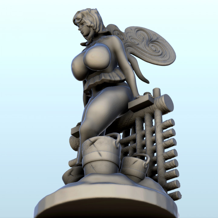 Double winged fairy with barrier and fruit baskets (nsfw version) (10) - miniatures erotica woman figure image