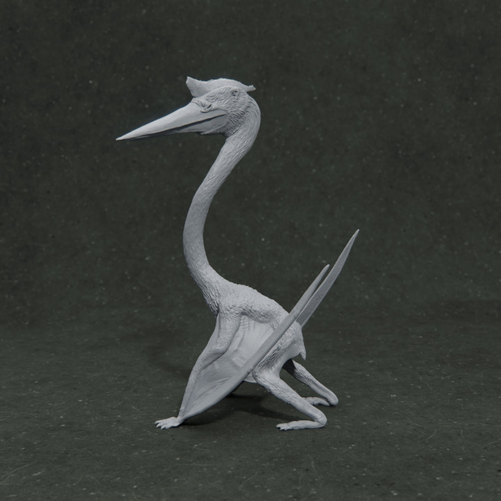 Arambourgiania sitting 1-35 scale pre-supported pterosaur image