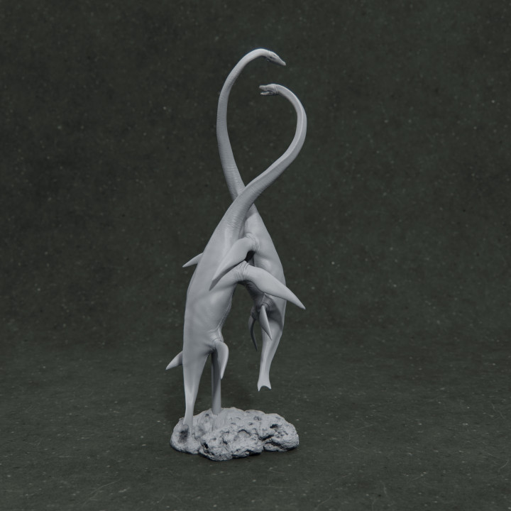 Elasmosaurus couple 1-35 scale pre-supported marine reptile