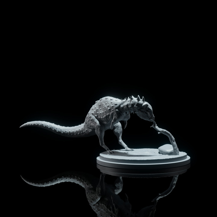 Jakapil Kaniukura pulling 1-20 scale pre-supported dinosaur