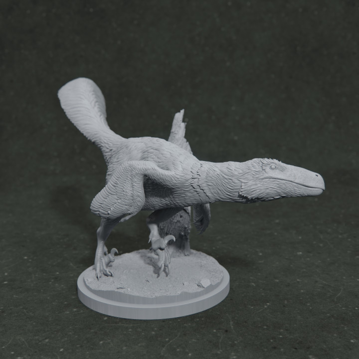 Utahraptor running 1-35 scale pre-supported dinosaur image