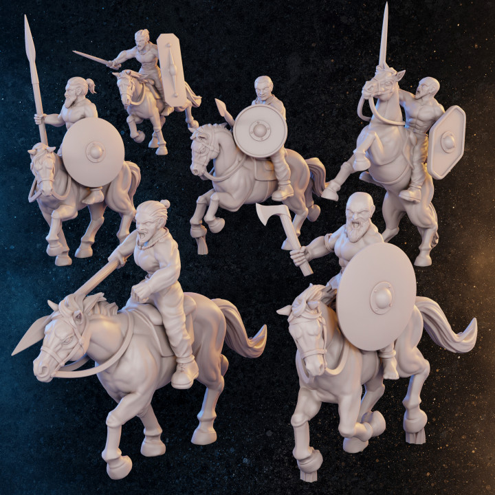 Celtic Naked Warriors + Horses Bundle