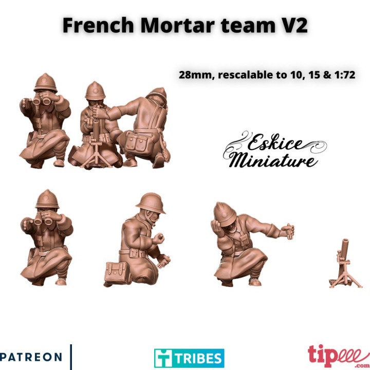 French mortar team - 28mm image