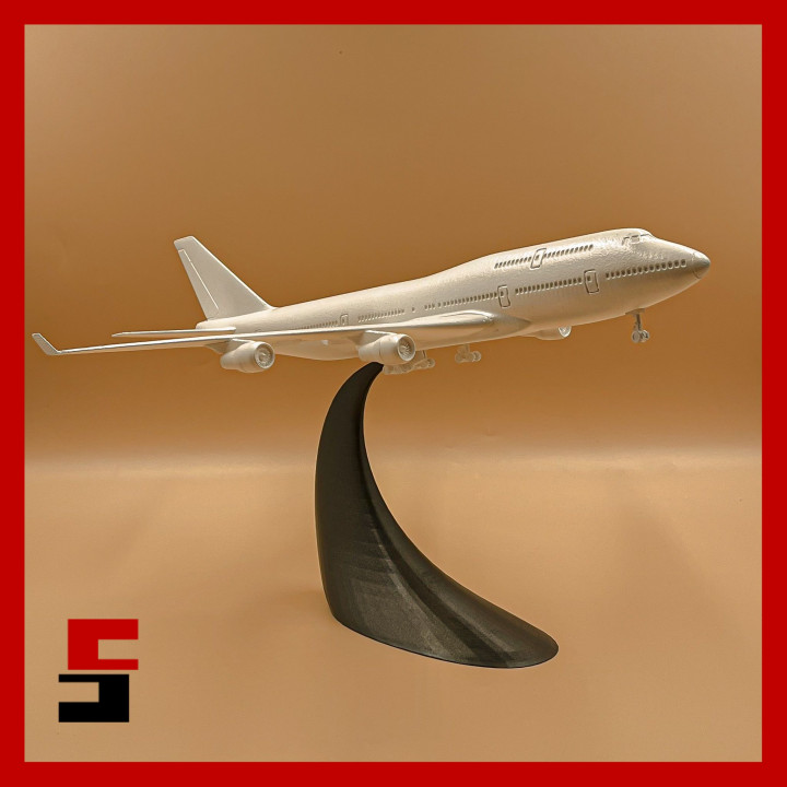 3D Printable Airplane Boeing 747 - 400 Scale 1/200 by sliceables