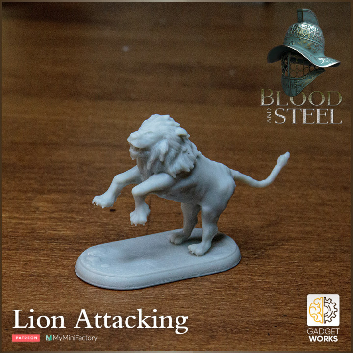 Lion Attacking - Blood and Steel image