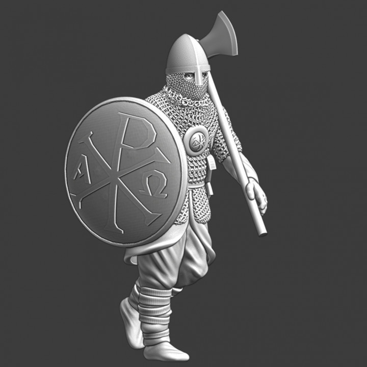 Varangian Guard - Byzantine elite warrior marching image