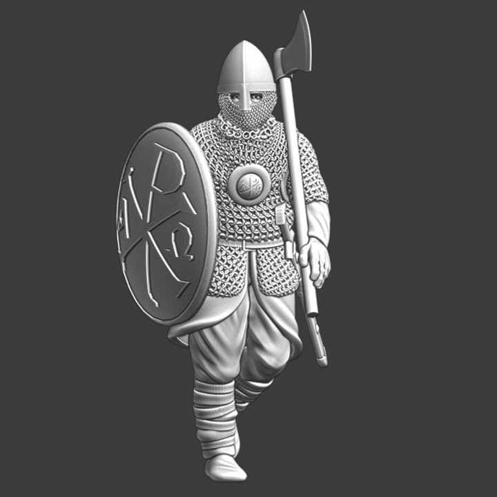 Varangian Guard - Byzantine elite warrior marching image