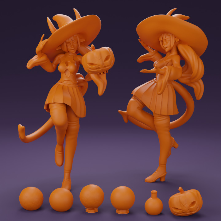 Plum, Pumpkin Spice Tiefling Witch image