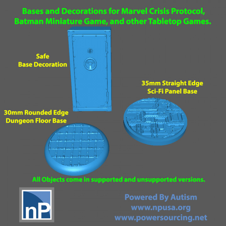 Marvel Crisis Protocol / Batman Miniature Game Bases and Safe