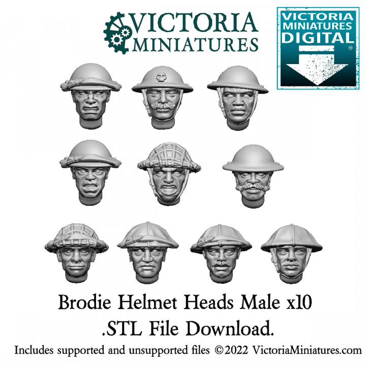 Brodie Helmet Heads Male x10