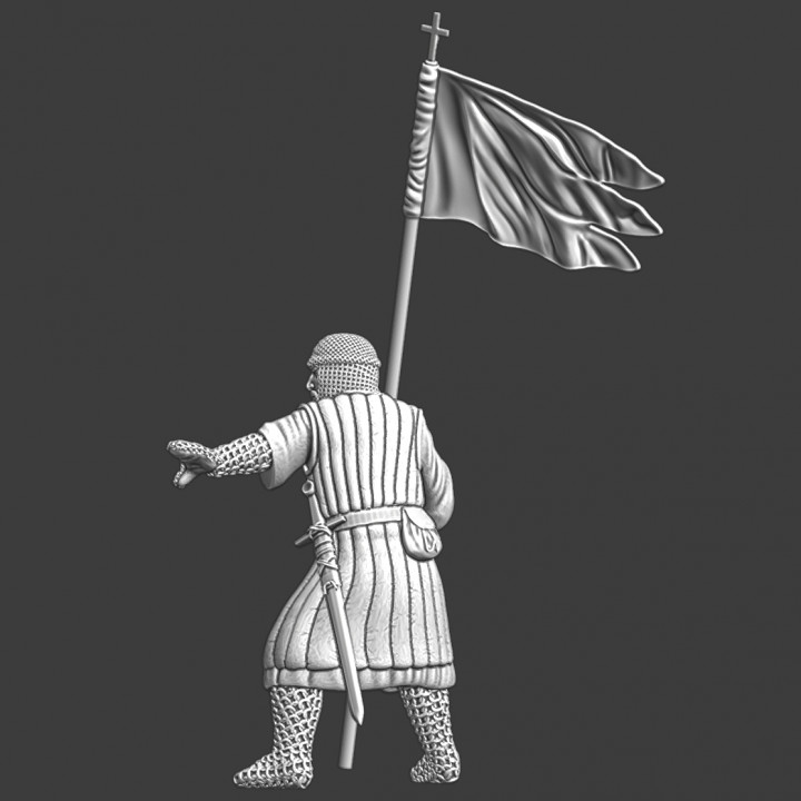 Medieval soldier with banner