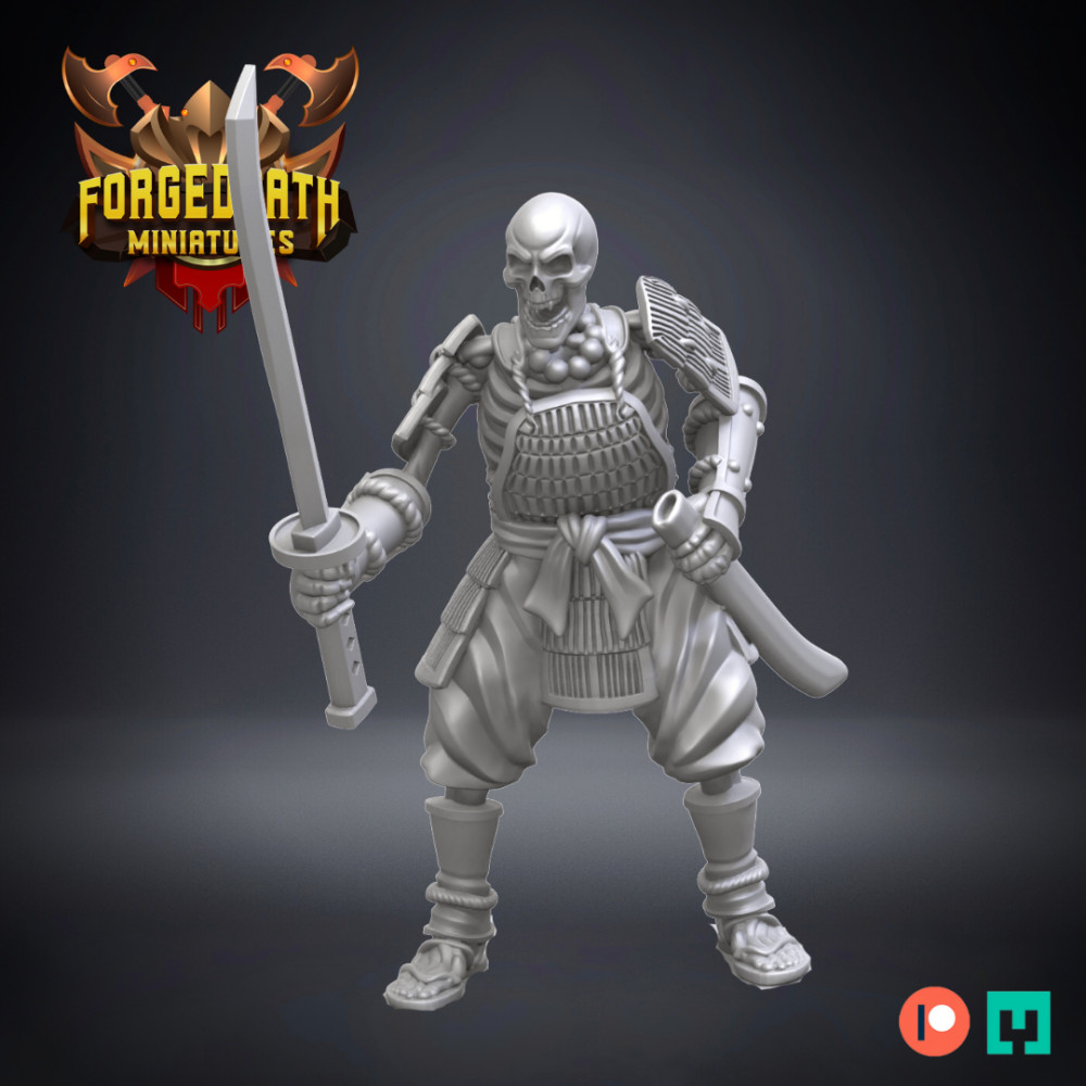 3D Printable Samurai Skeleton Warriors - Swordsmen by Forged