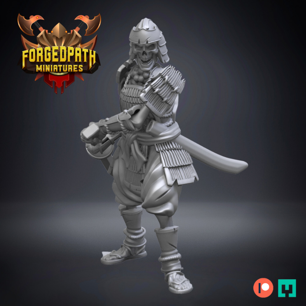 3D Printable Samurai Skeleton Warriors - Swordsmen by Forged
