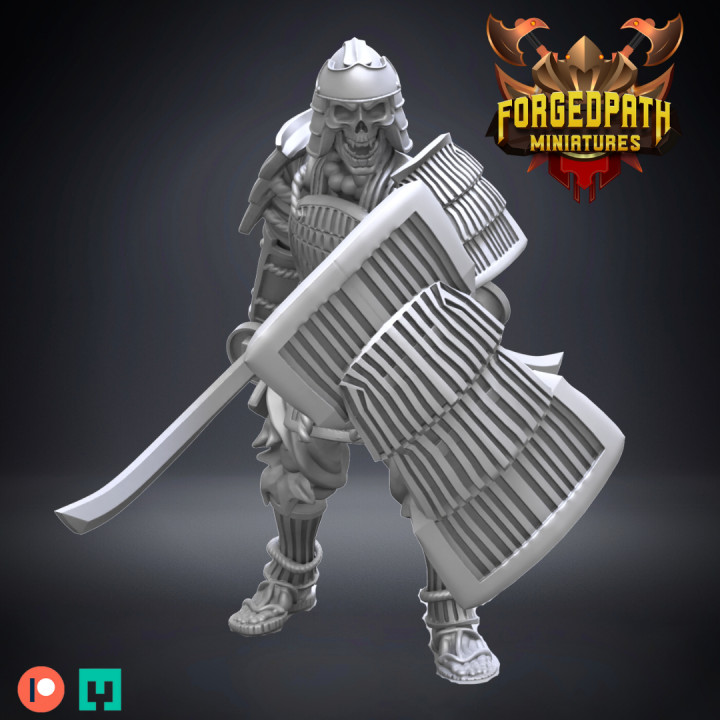 Skeleton Undead Japanese Samurai Warriors Shadow Guards image