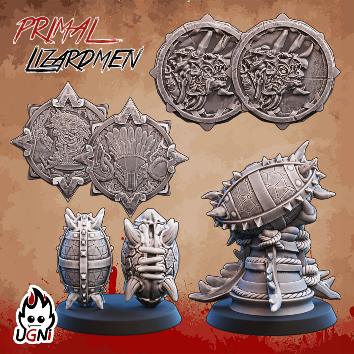 Team tokens and balls for Lizardmen Team image