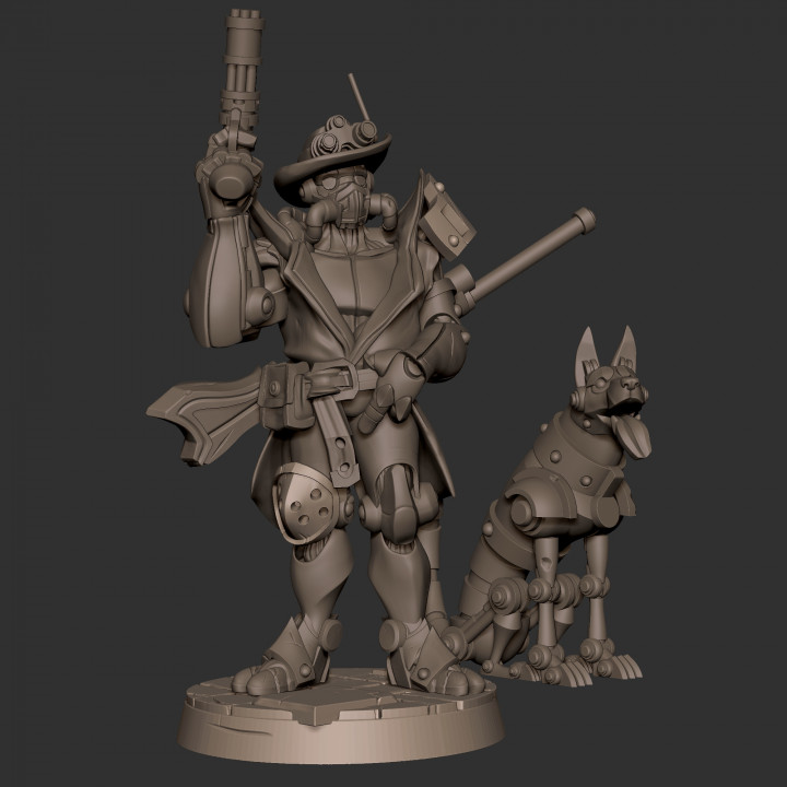 Warforged Artificer (and Robot Dog) (2 Versions) image