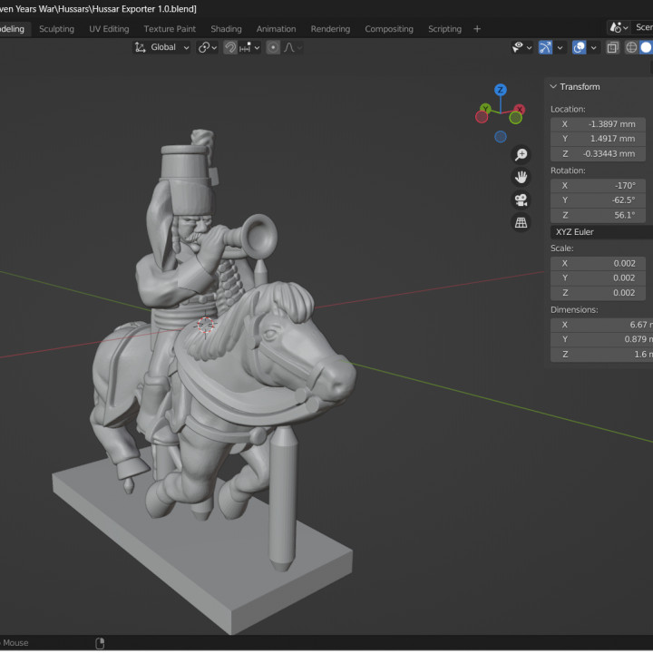 6-15mm SYW Hussars (SYW-NA-1) + Blender Exporter