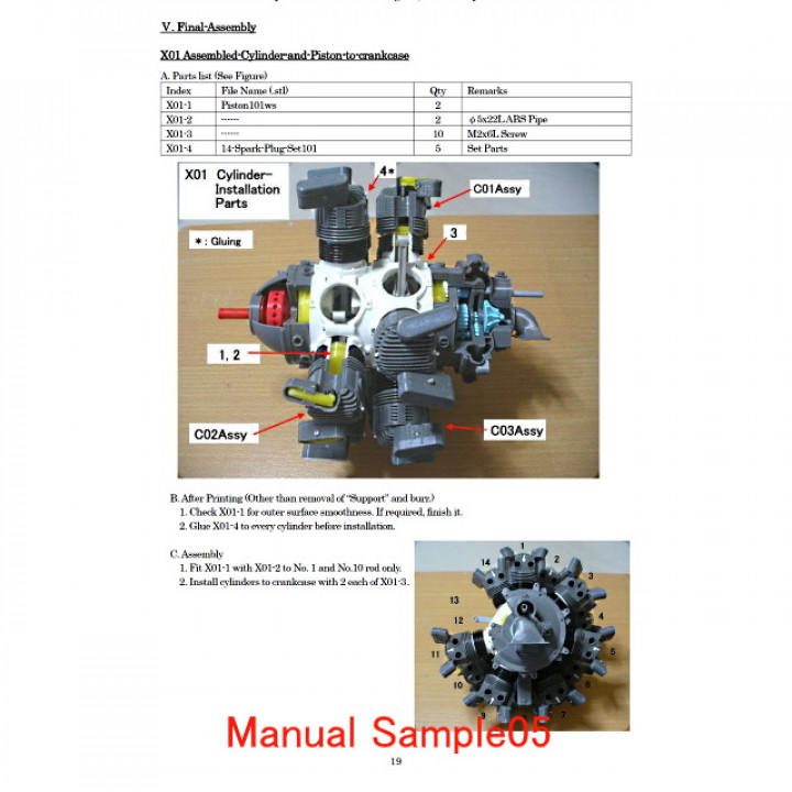 Radial Engine, 7-Cylinder, Optional Parts Kit (3) to 14-Cylinder image