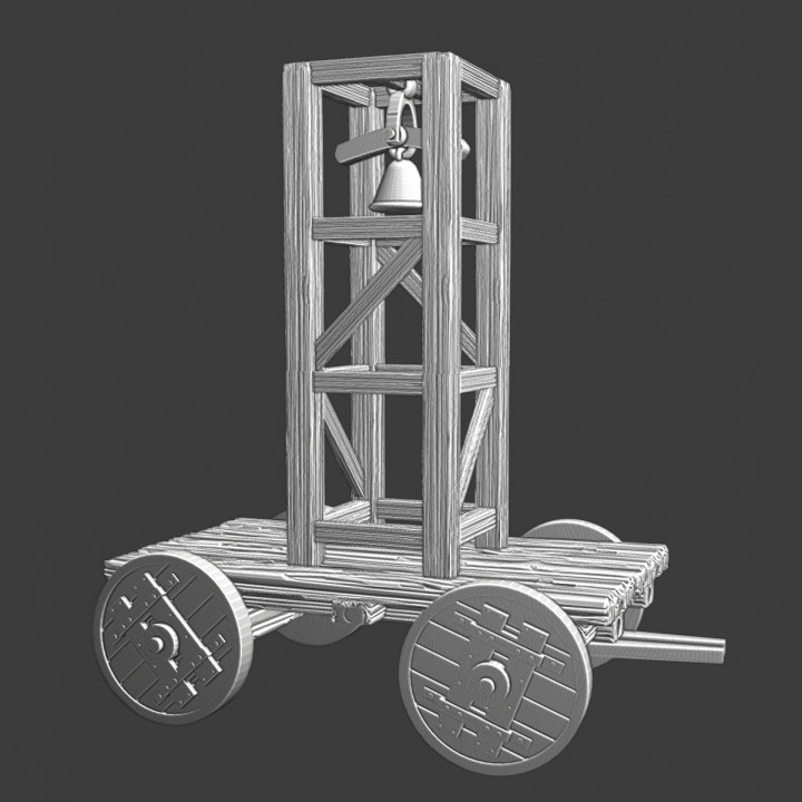 3D Printable Medieval wagon with bell tower - Martinella by Northern ...