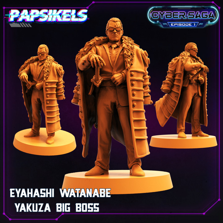 3D Printable EYAHASHI WATANABE YAKUZA BIG BOSS by PAPSIKELS