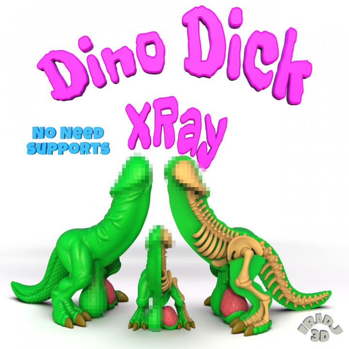 3d printable dino dick ultra xray by iradj3d