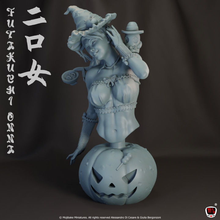 Futakuchi-Onna, Cute Japanese Yokai BUST| Halloween Girl