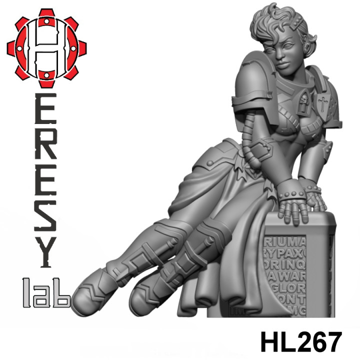HL267 - Heresylab - SciFi Female PinUp Gray Guard Knight image