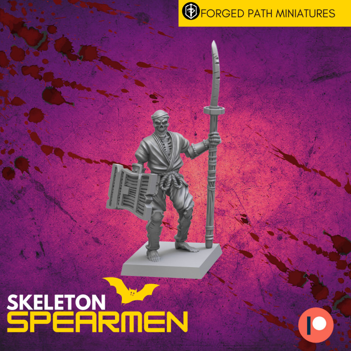 Skeleton Samurai Spearmen Warriors