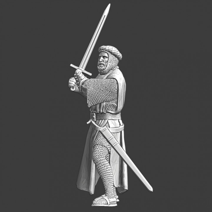 Medieval Templar - fighting with sword image