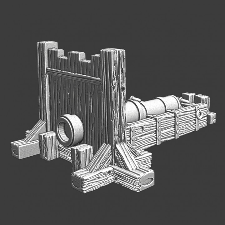 Medieval canon with protection - stationary image