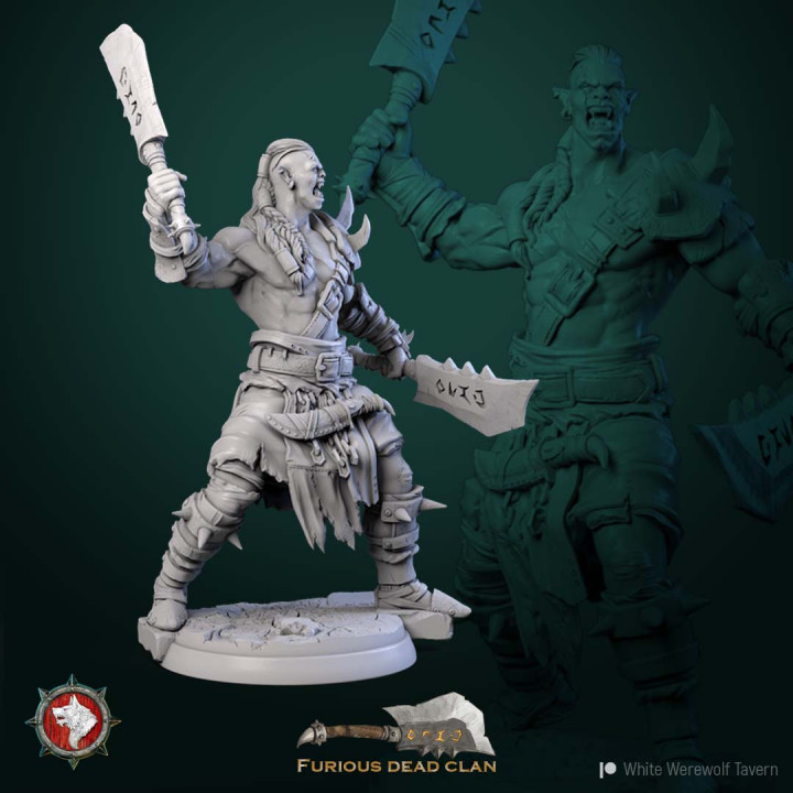 Orc warrior 1 32mm pre-supported