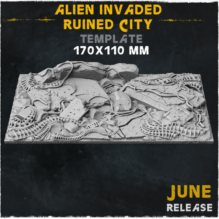 Alien Invaded Ruined City - Bases & Toppers (Big set)