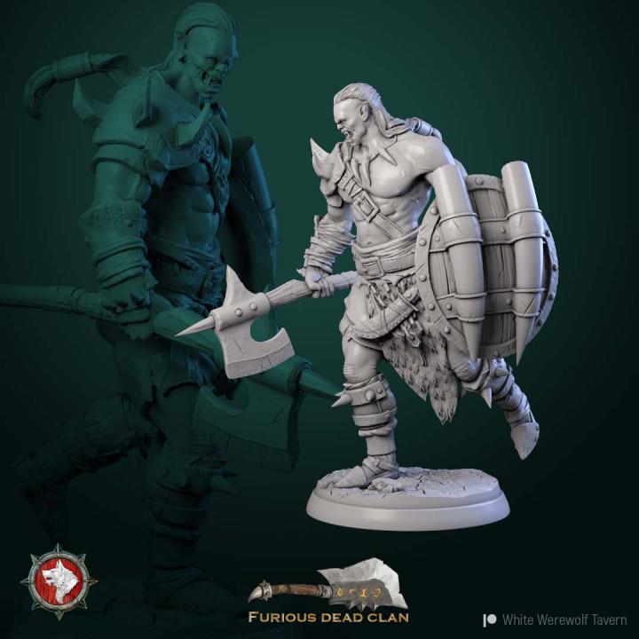 Orc warrior 2 32mm pre-supported image