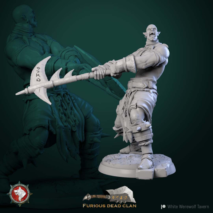 Orc warrior 6 32mm pre-supported image